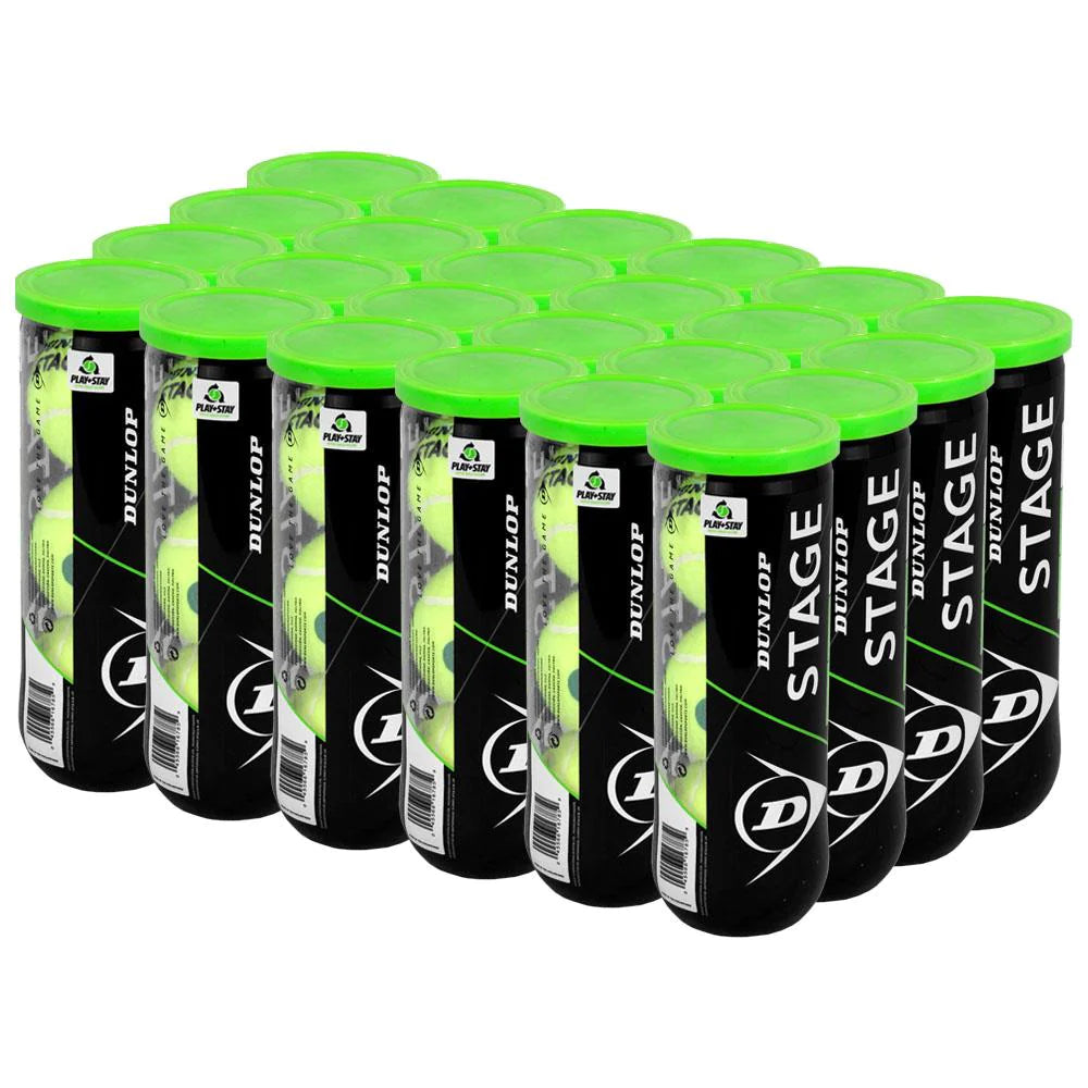 Dunlop Junior Green Dot Tennis Balls (Stage 1) - Case of 24 3 ball cans (72 balls) Tennis balls Dunlop 