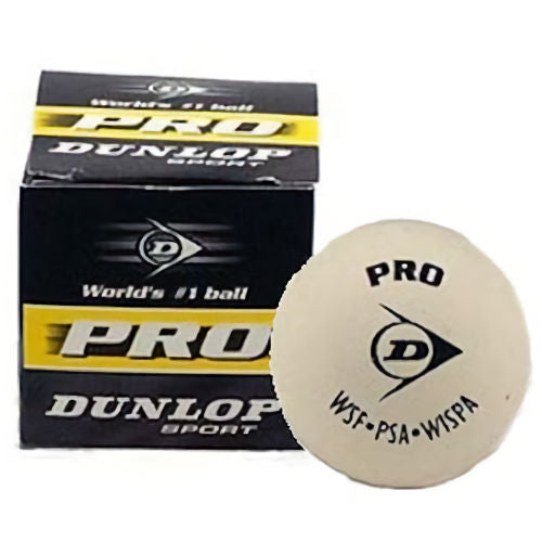 Dunlop Pro Championship white One Squash Ball for Glass Courts Squash Balls Dunlop 