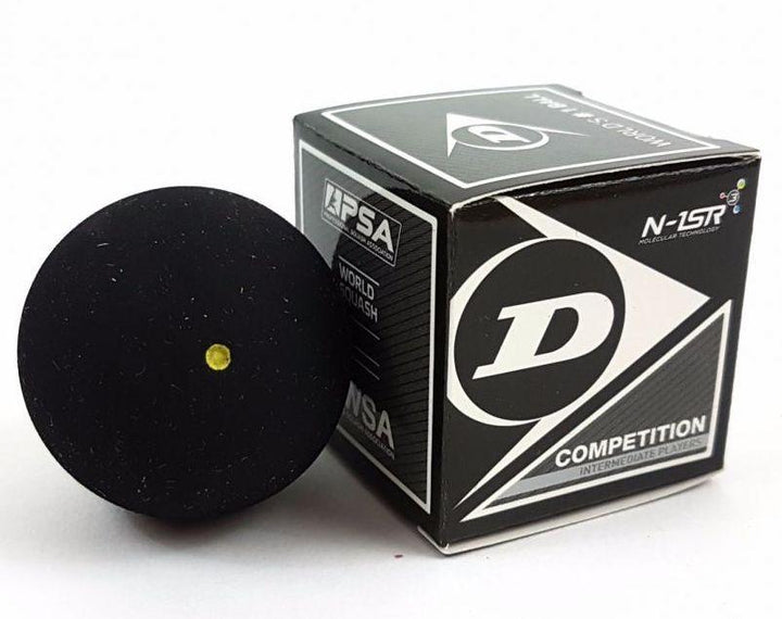 Dunlop Single - Yellow Competition Squash Ball - Box of 12 Balls (Dozen) Squash Balls Dunlop 