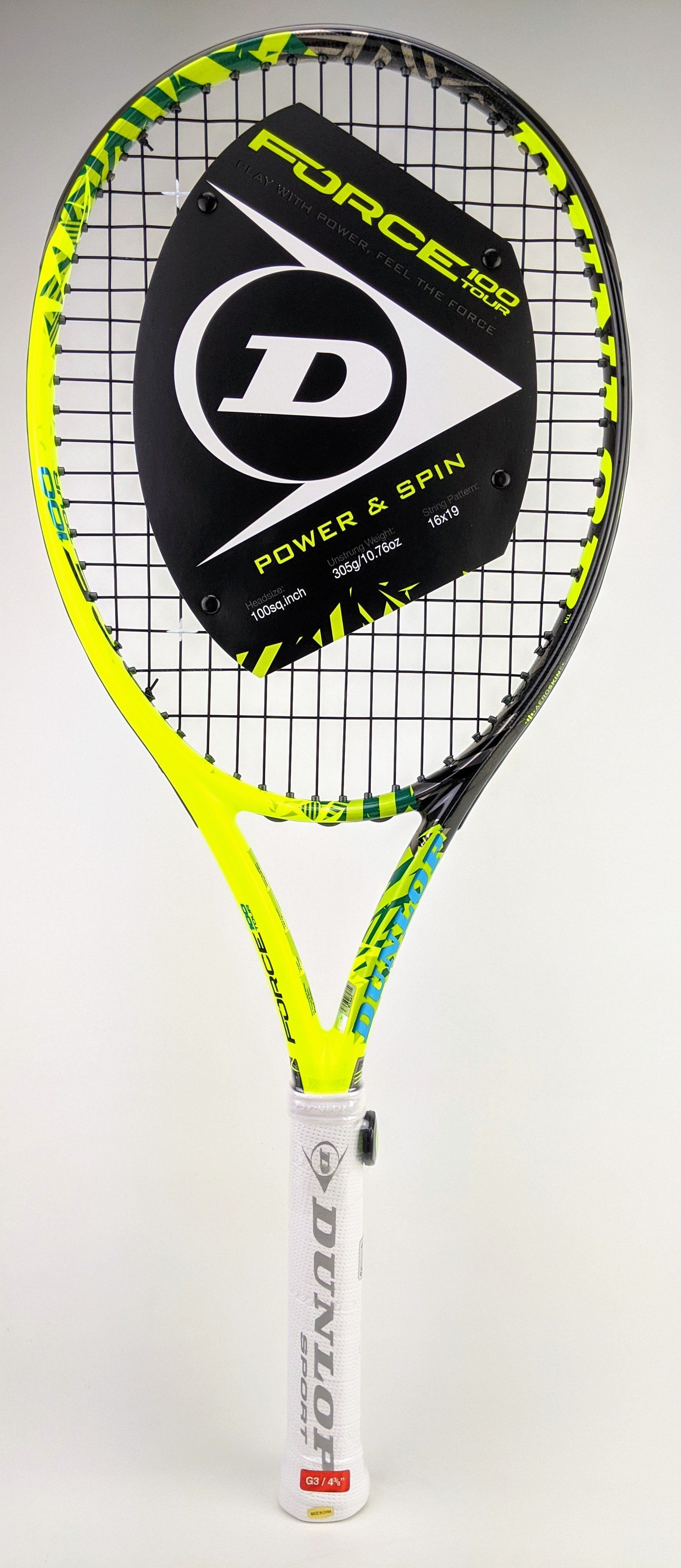 Dunlop TF Force 100 Tour Tennis Racquet Yellow/Black – Sports Virtuoso