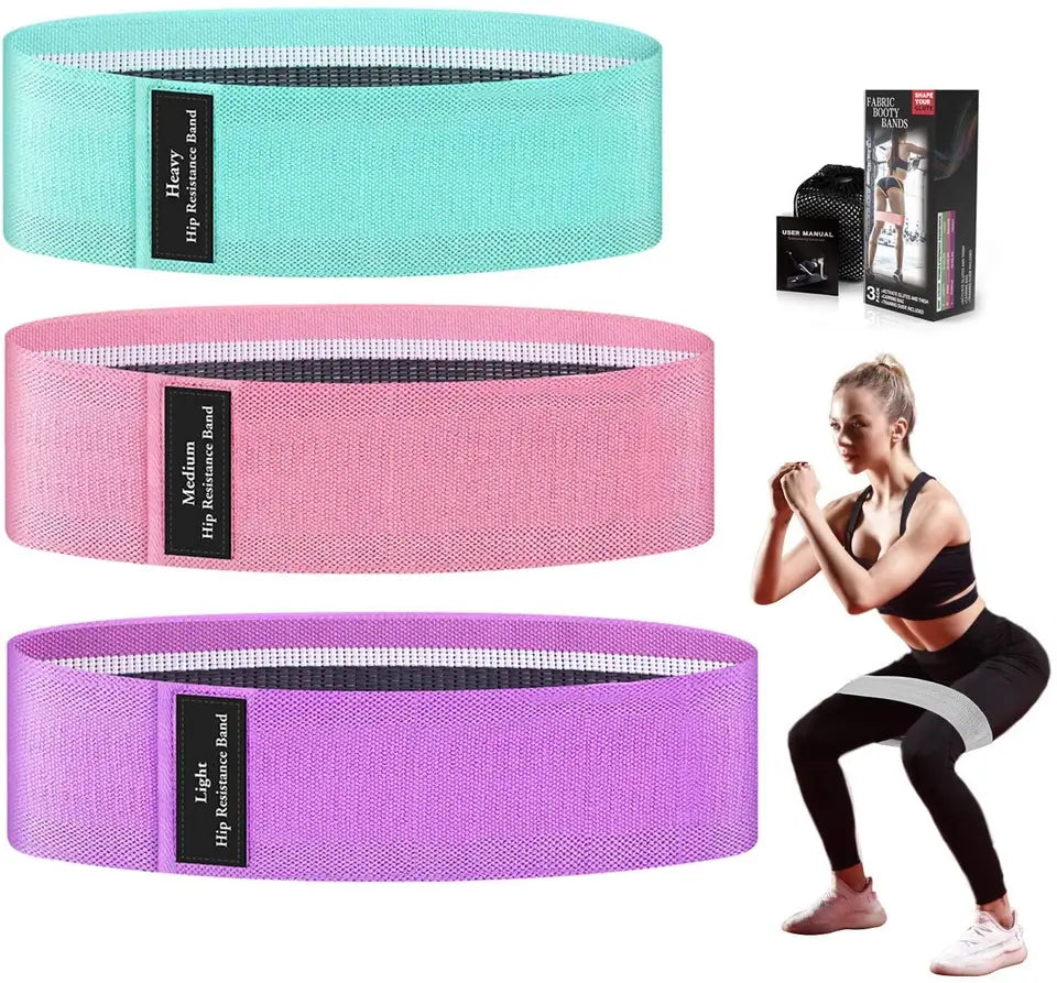 Hip Resistance Bands Set of 3 (Fitness/Yoga/Stretch) Fitness Gear sportsvirtuoso 