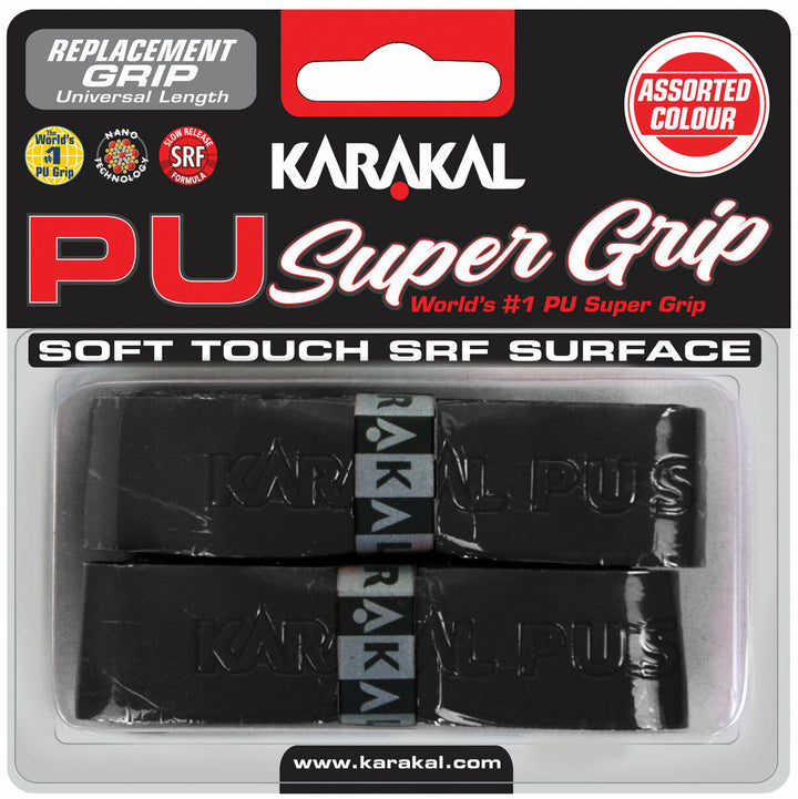 Karakal PU Super Replacement Grip Twin Pack Grips Karakal Black 