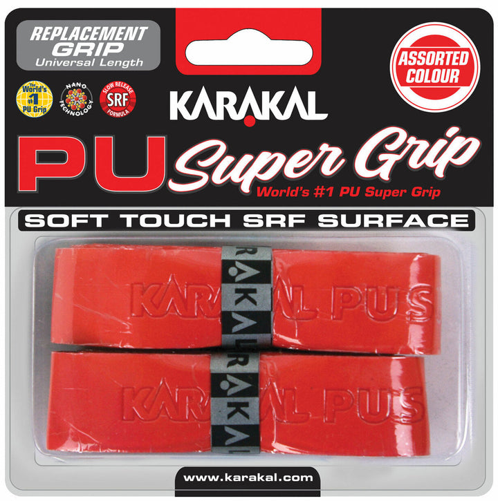 Karakal PU Super Replacement Grip Twin Pack Grips Karakal Red 