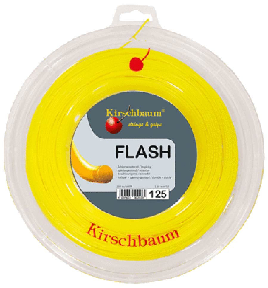 Kirschbaum Flash 125 17g Tennis 200M String Reel Tennis Strings Kirschbaum Yellow 