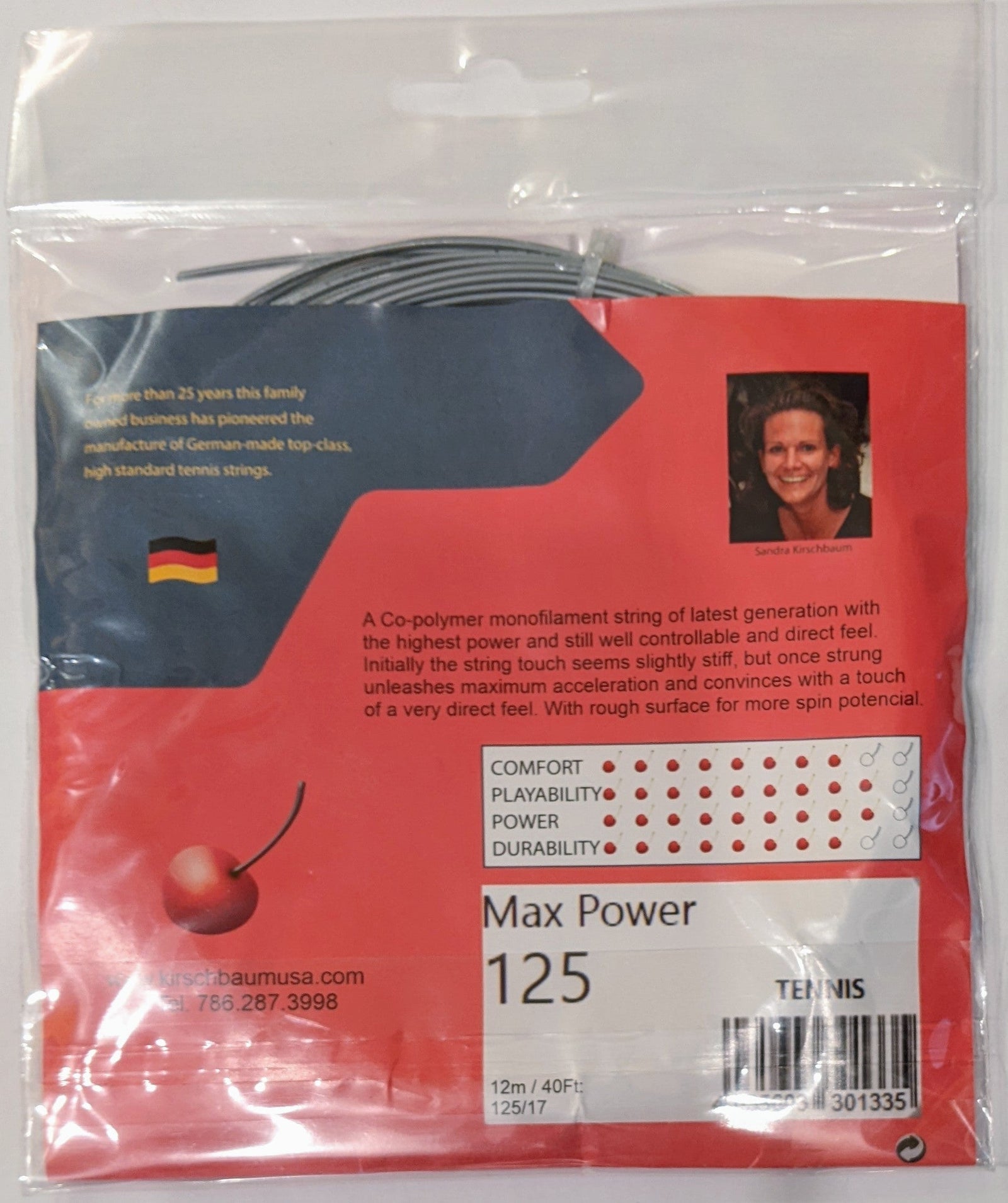 Kirschbaum Max Power 125 17g Tennis 12M String Set Tennis Strings Kirschbaum 
