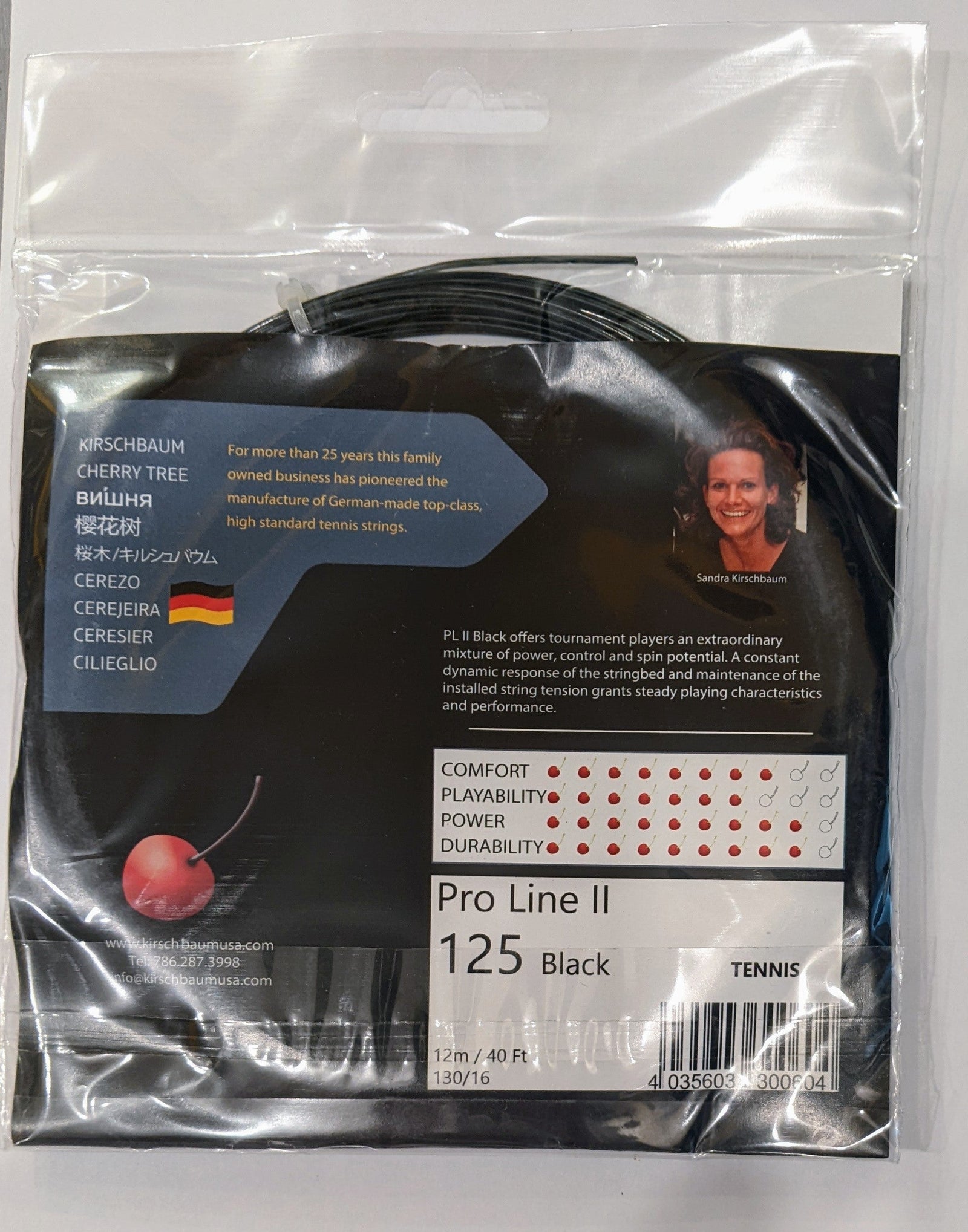 Kirschbaum Pro Line II 125 16g Tennis 12M String Set Tennis Strings Kirschbaum 