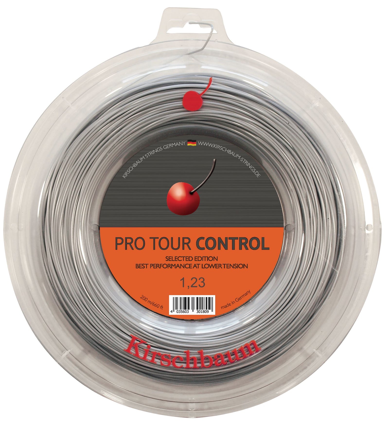 Kirschbaum Pro Tour Control 123 17g Tennis Silver 200M String Reel Tennis Strings Kirschbaum 