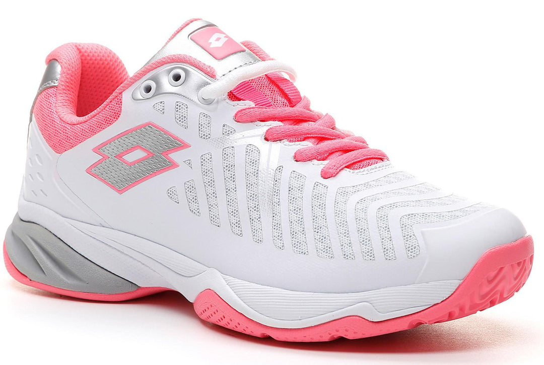 Lotto Space 400 ALR Women's All Court Tennis Shoes White-Silver-Pink Women's Tennis Shoes Lotto 