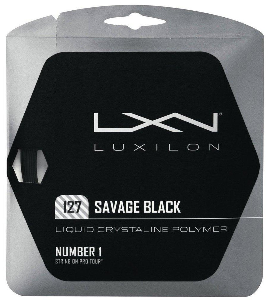 Luxilon Savage 127 16Lg Black Tennis 12M String Set Tennis Strings Luxilon 