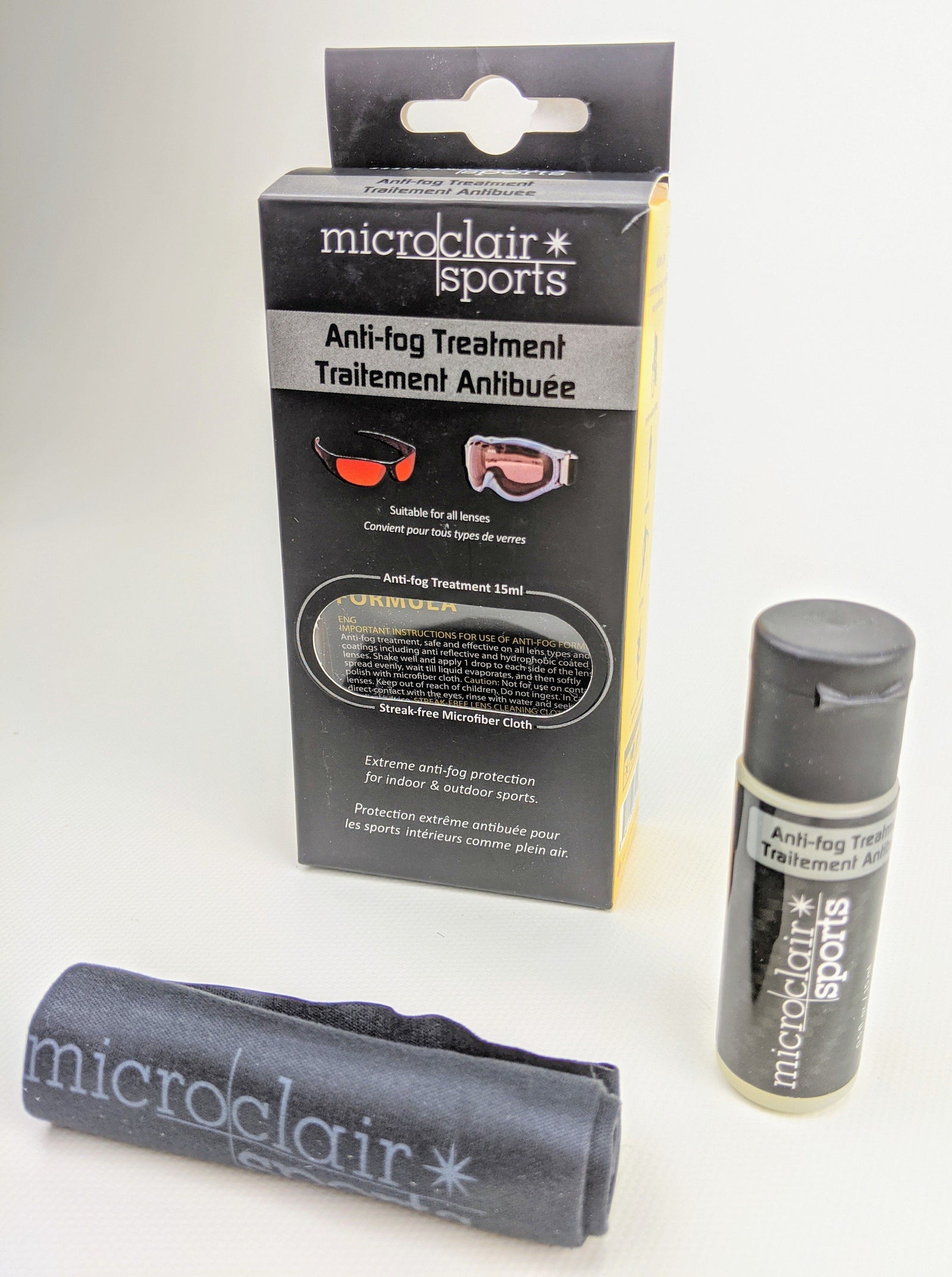 Microclair Antifog Sport Set 15ml Bottle with Cloth Eyeguards Microclair 