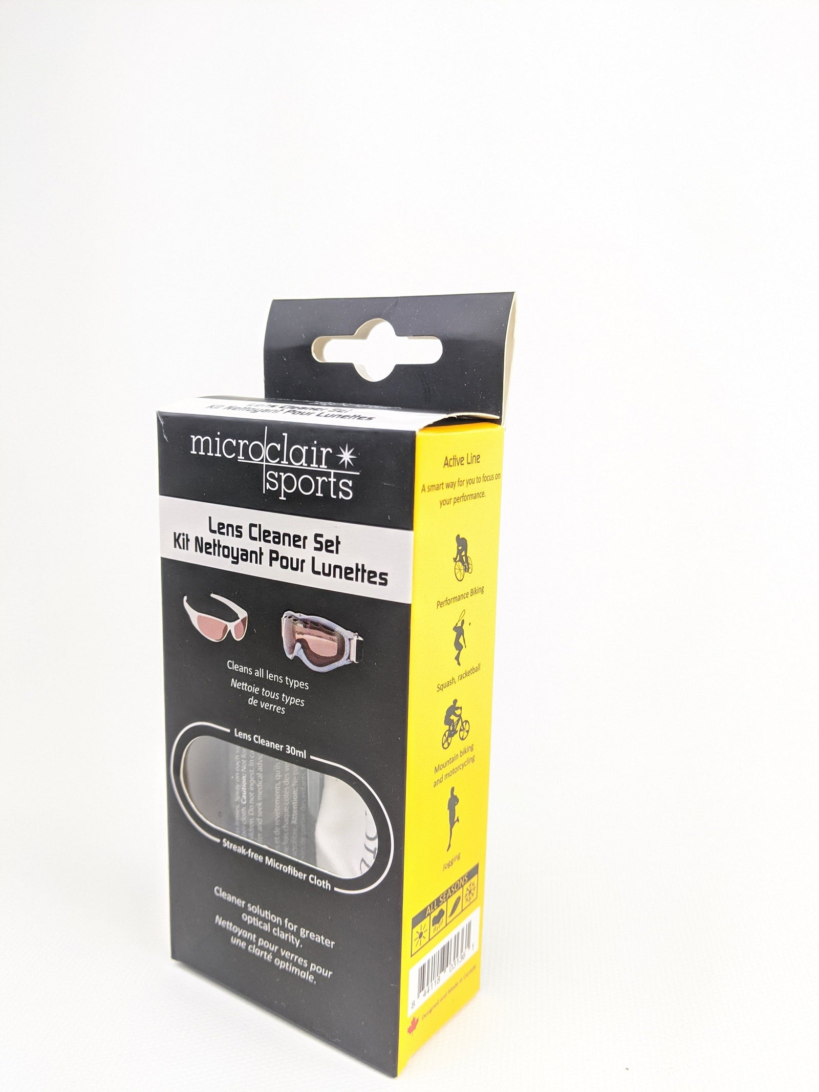 Microclair Set - Lens Cleaner 30ml Bottle with Streak-free Microfiber White Cloth Eyeguards Microclair 