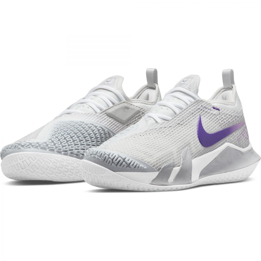 Nike React Vapor NXT HC Tennis Unisex Shoes CV0742-024 Photon Dust/Purple-Fuchsia Glow/Grey Fog White Volt Women's Tennis Shoes Nike 