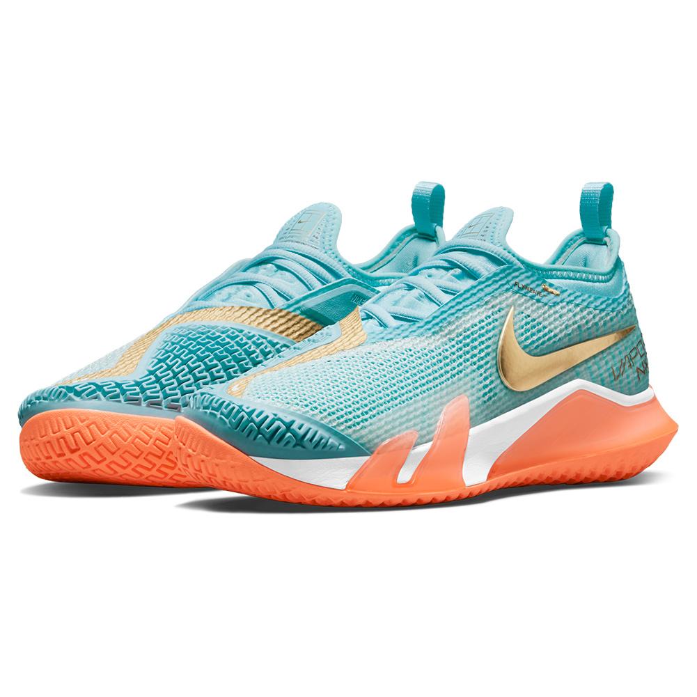 Nike React Vapor NXT HC Tennis Unisex Shoes CV0742-400 Copa/Gold/BRT Mango-White-Volt Women's Tennis Shoes Nike 