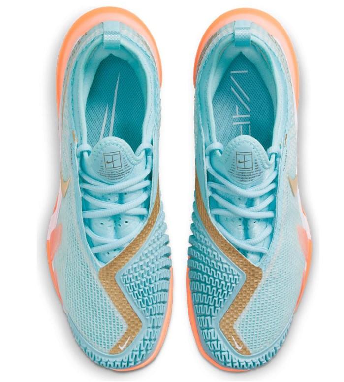 Nike React Vapor NXT HC Tennis Unisex Shoes CV0742-400 Copa/Gold/BRT Mango-White-Volt Women's Tennis Shoes Nike 