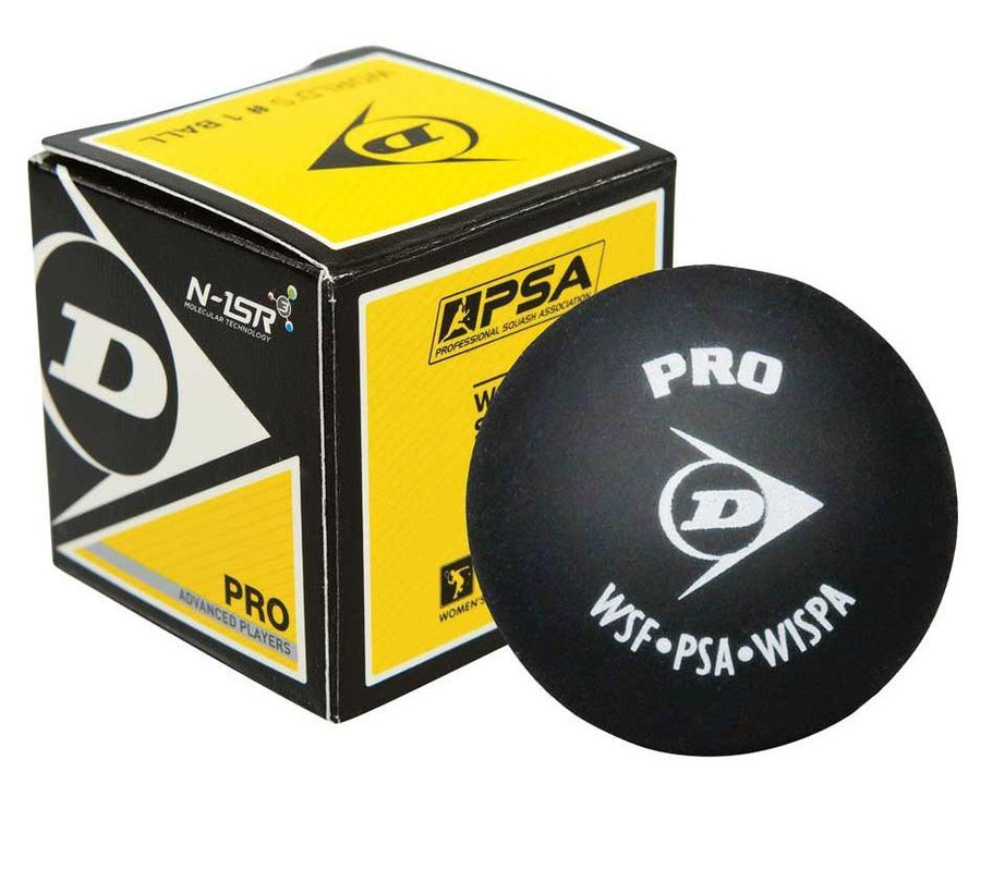 One Dunlop Double-Yellow Pro Squash Ball D SB PRO Squash Balls Dunlop 