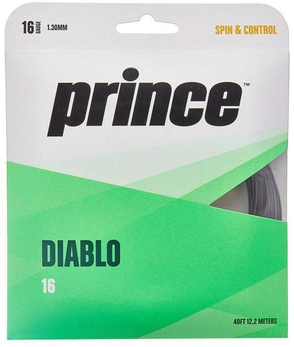Prince Diablo 16g Silver Tennis 12.2M String Set Tennis Strings Prince 