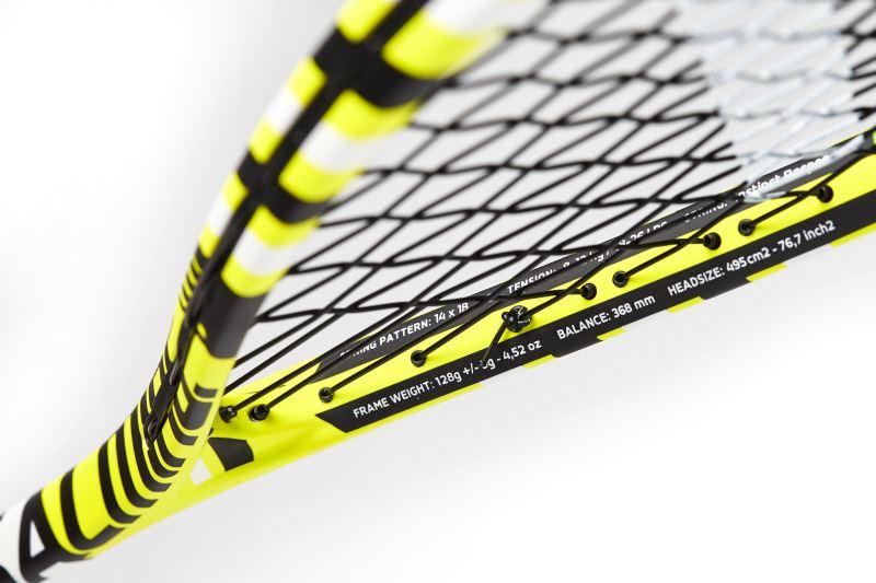 Salming Forza Pro Aero Vectran Squash Racquet - Yellow/Black/White Squash Racquets Salming 