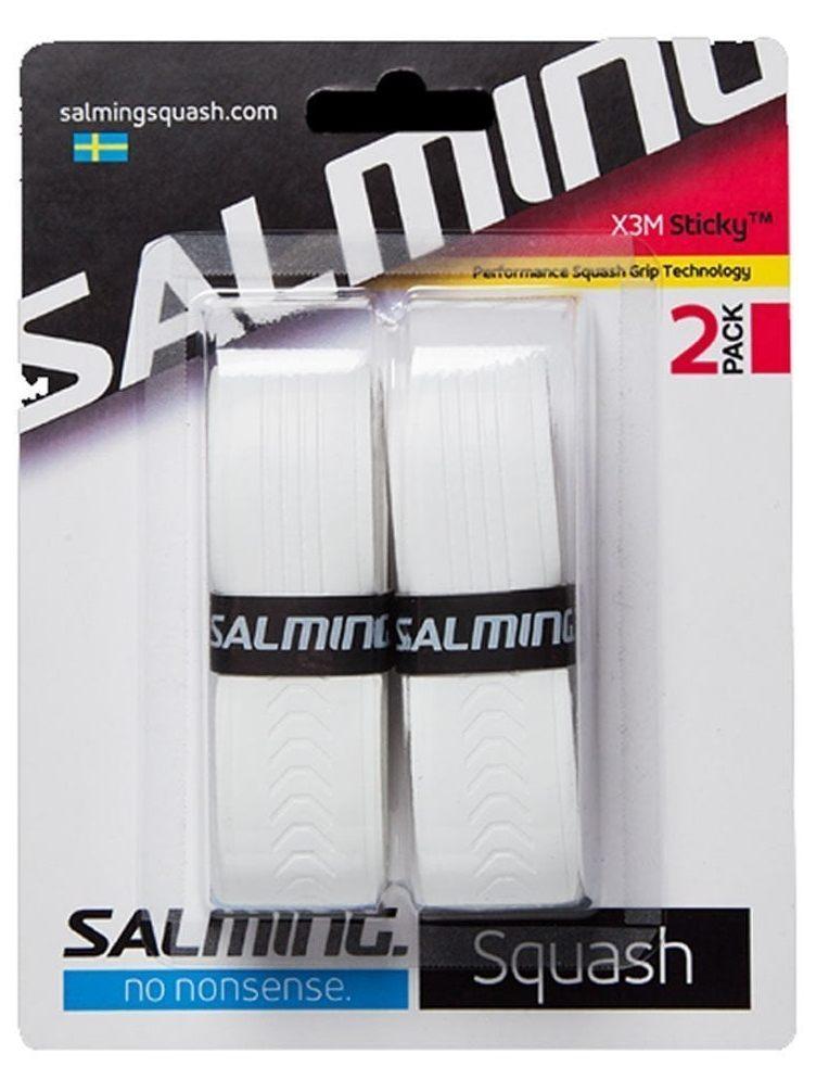 Salming X3M Sticky 2 Pack Replacement Squash Grip Grips Salming White 