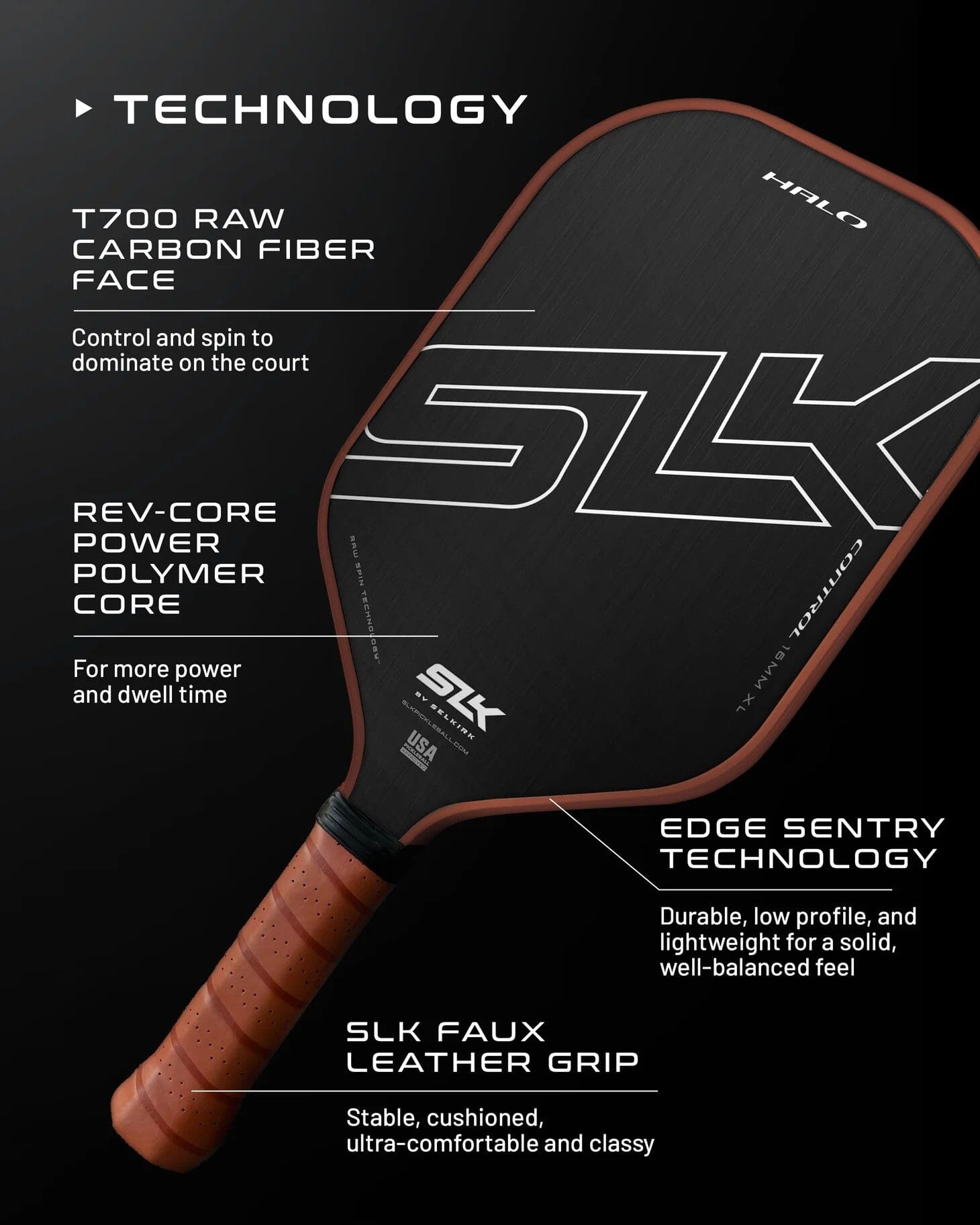Selkirk SLK Halo Pickleball Paddle Control XL Pickleball Paddles Selkirk 