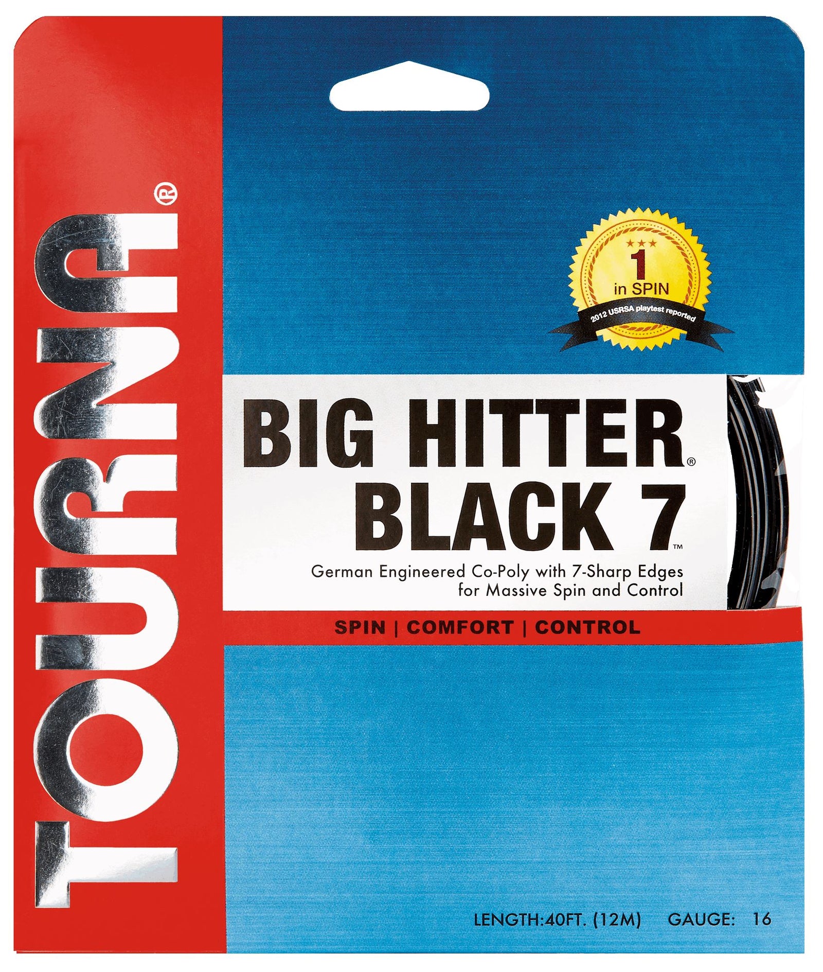 Tourna Big Hitter Black 7 16g Tennis 12m String Set Tennis Strings Tourna 