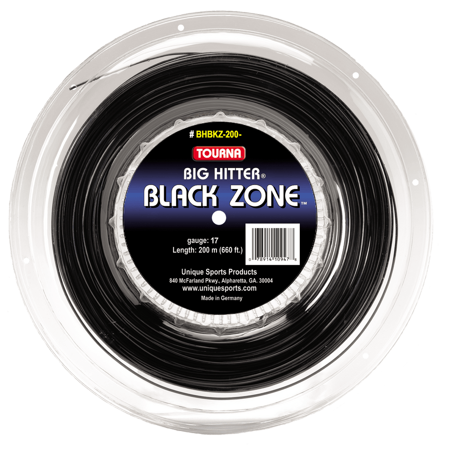 Tourna Black Zone 18g Tennis 200m/660Ft Reel Tennis Strings Tourna 