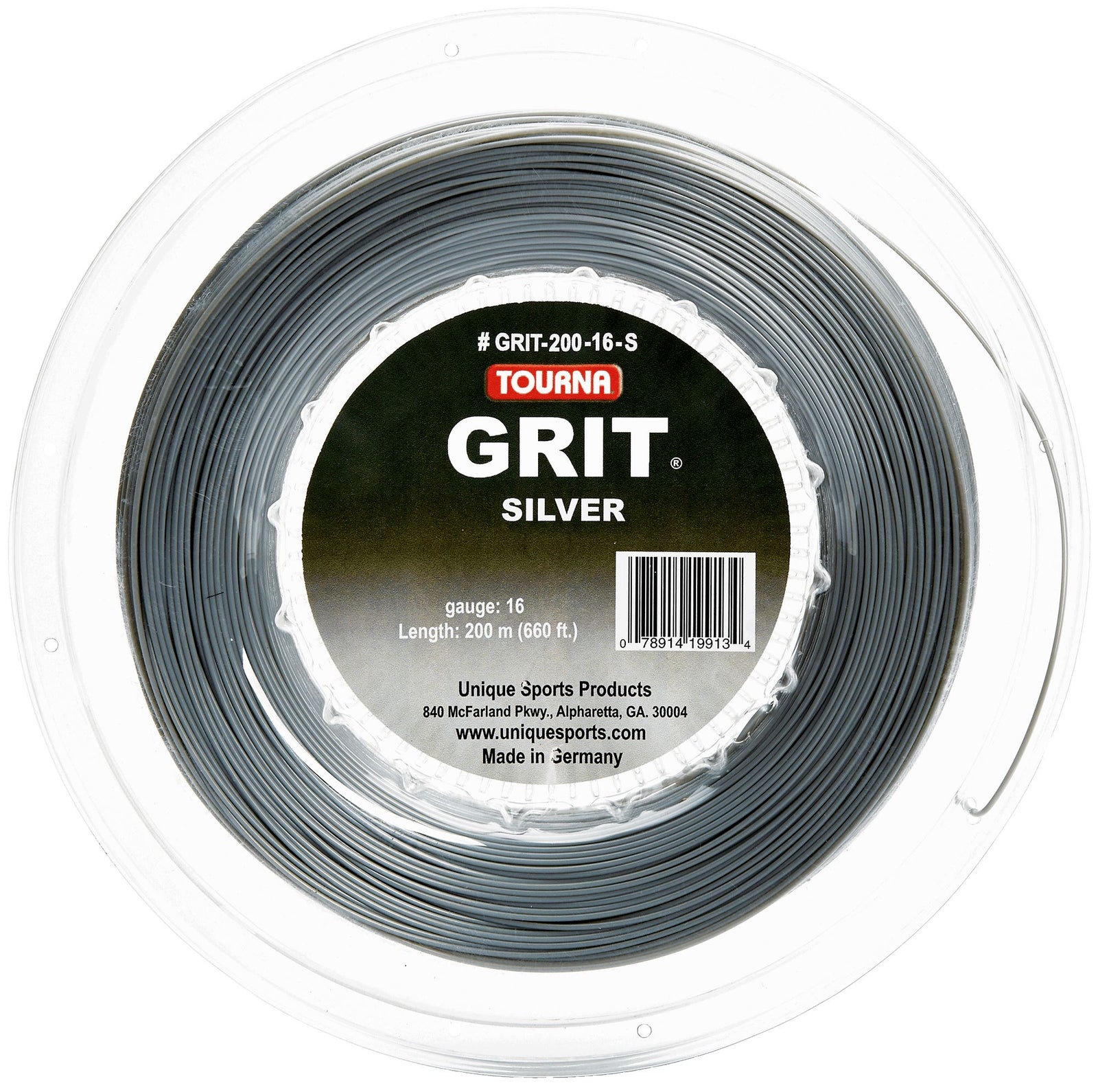 Tourna GRIT Silver 16g Tennis 200m String Reel Tennis Strings Tourna 