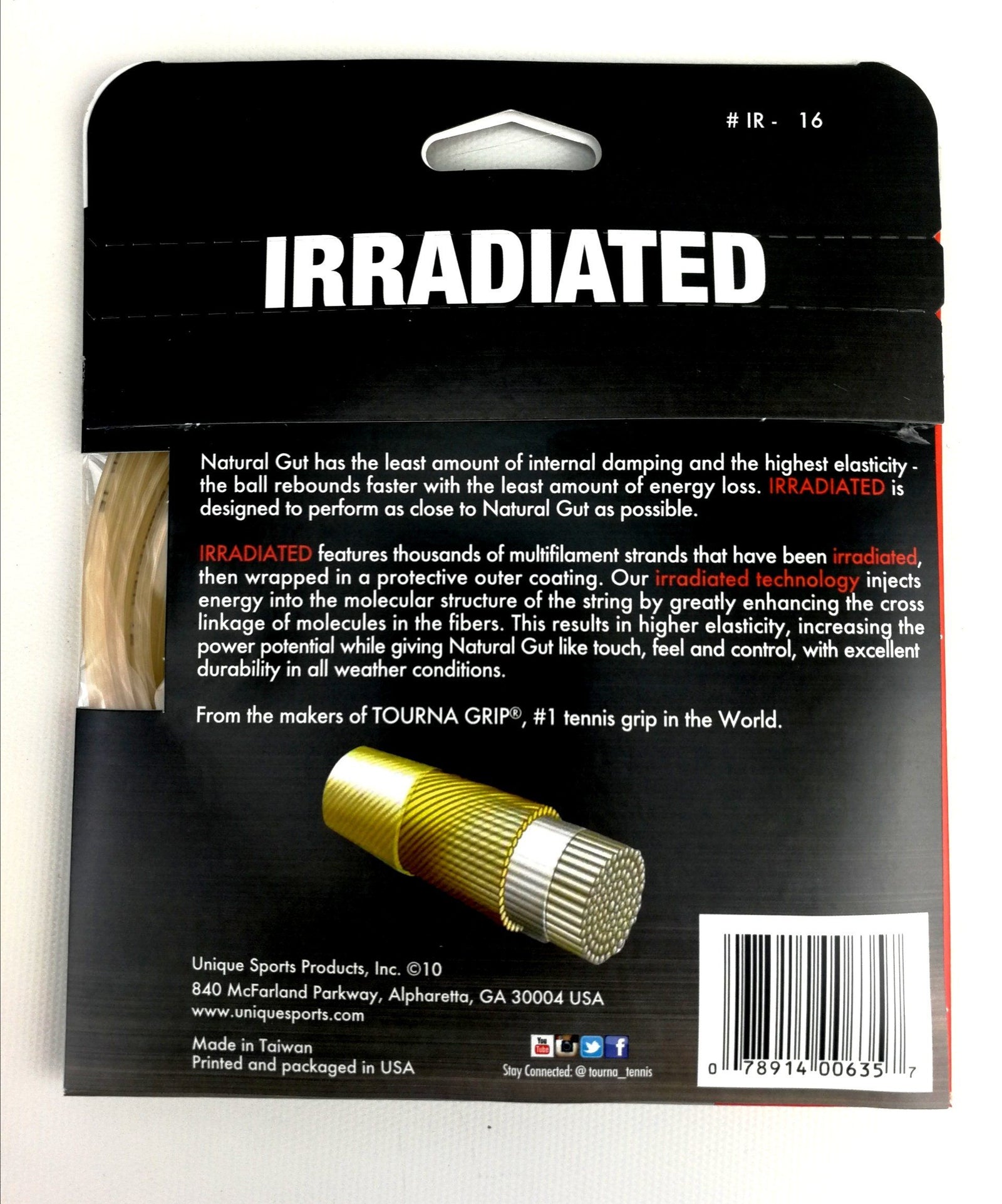 Tourna Irradiated 16g Tennis 12M String Set Tennis Strings Tourna 
