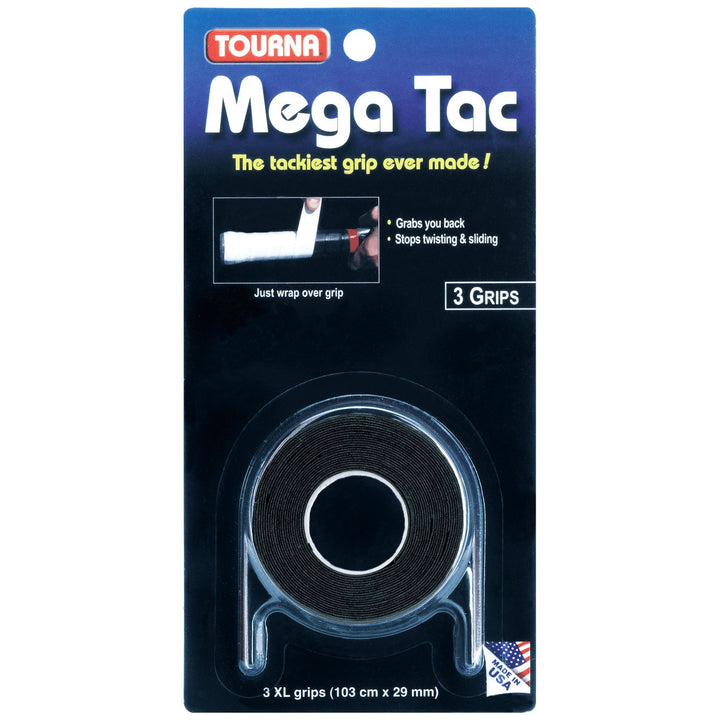 Tourna Mega Tac Wet Feel 3-pack Overgrips MT-W Grips Tourna Black 