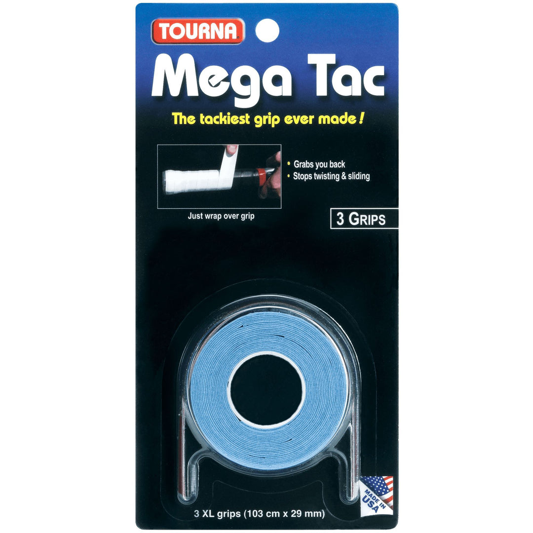 Tourna Mega Tac Wet Feel 3-pack Overgrips MT-W Grips Tourna Blue 