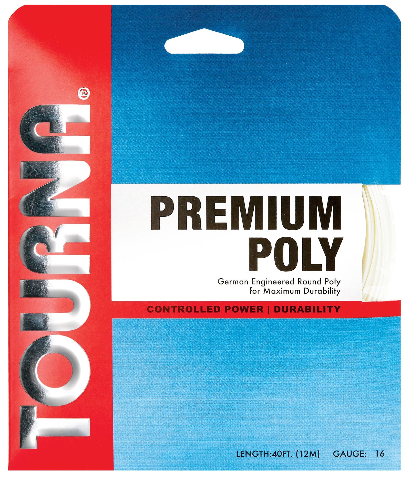 Tourna Premium Poly 16g Tennis 12m String Set Tennis Strings Tourna Ivory 