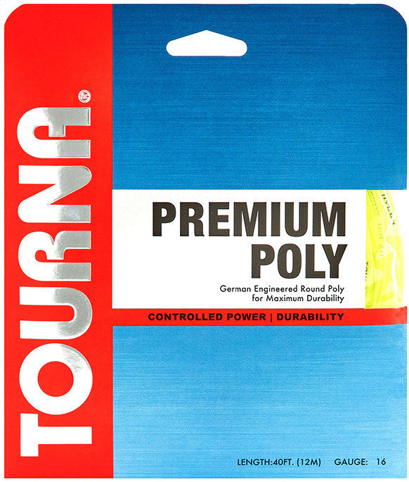 Tourna Premium Poly 16g Tennis 12m String Set Tennis Strings Tourna Optic Yellow 
