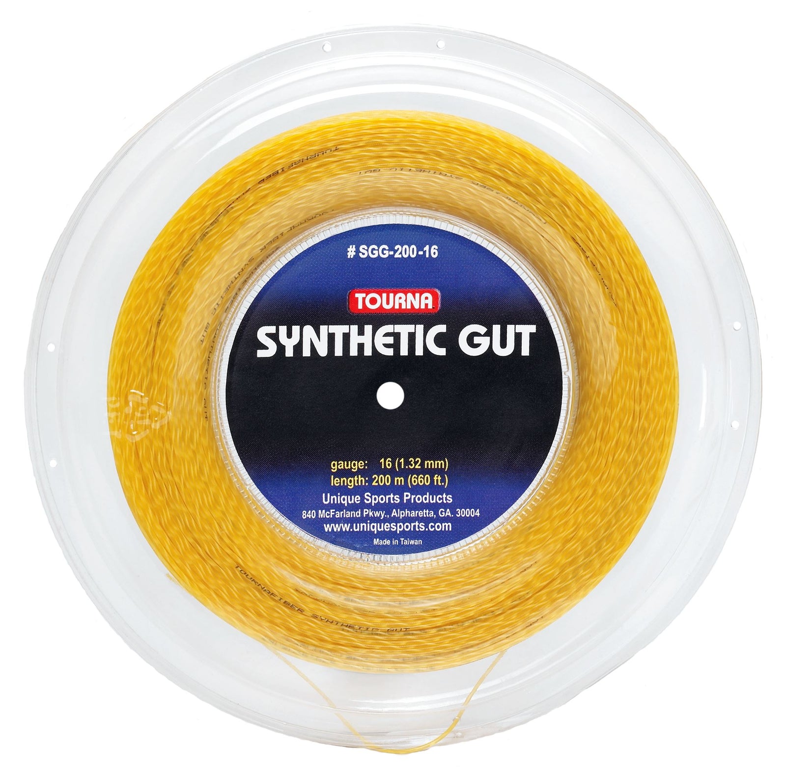 Tourna Synthetic Gut 16g Gold Tennis 200M/660Ft String Reel Tennis Strings Tourna 
