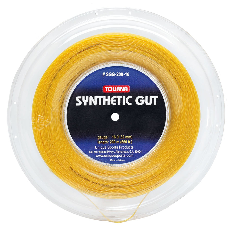 Tourna Synthetic Gut 17g Gold Tennis 200M/660Ft String Reel Tennis Strings Tourna 