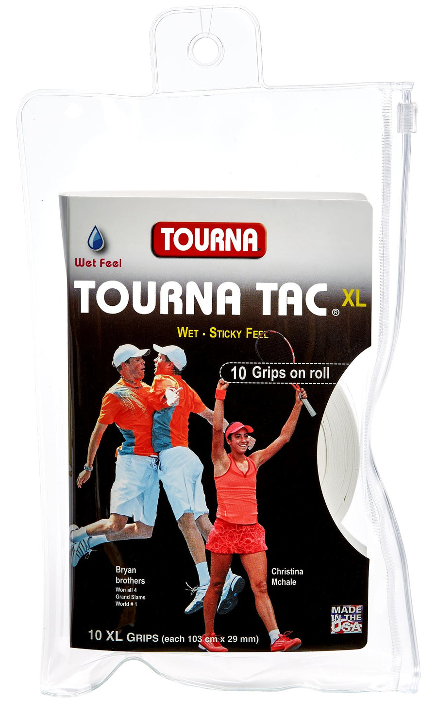 Tourna Tac XL Wet Feel 10-pack Overgrips Grips Tourna White 