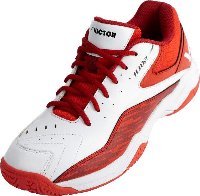 Victor A102 Unisex Court Shoes Wide U-Shape White/Red Men's Court Shoes Victor 