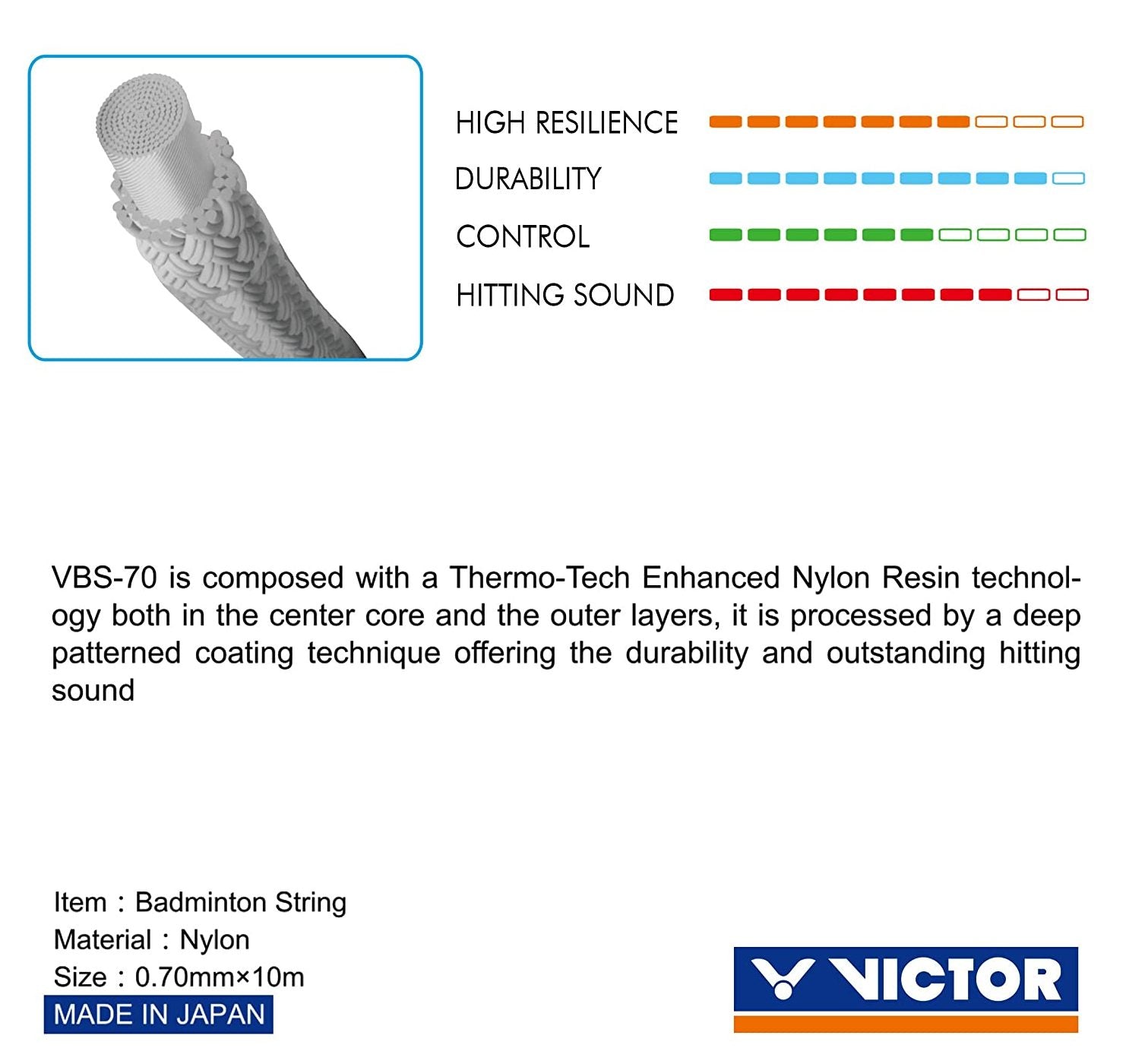Victor VBS-70O Badminton String 200m Reel Badminton Strings Victor 