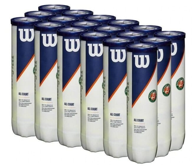 Wilson Roland Garros Tennis Balls All Court 4 Ball Can - Case of 18 (72 balls) Tennis balls Wilson 