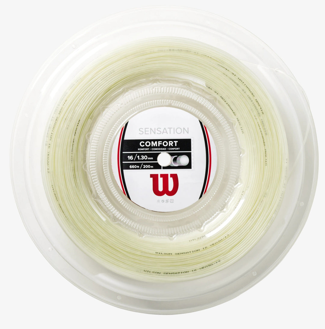 Wilson Sensation 16g White Tennis 200M String Reel – Sports Virtuoso