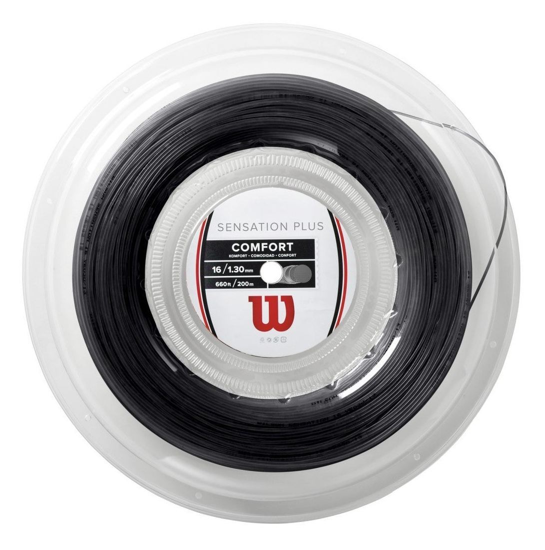 Wilson Sensation Plus 16g Black Tennis 200 M String Reel Tennis Strings Wilson 