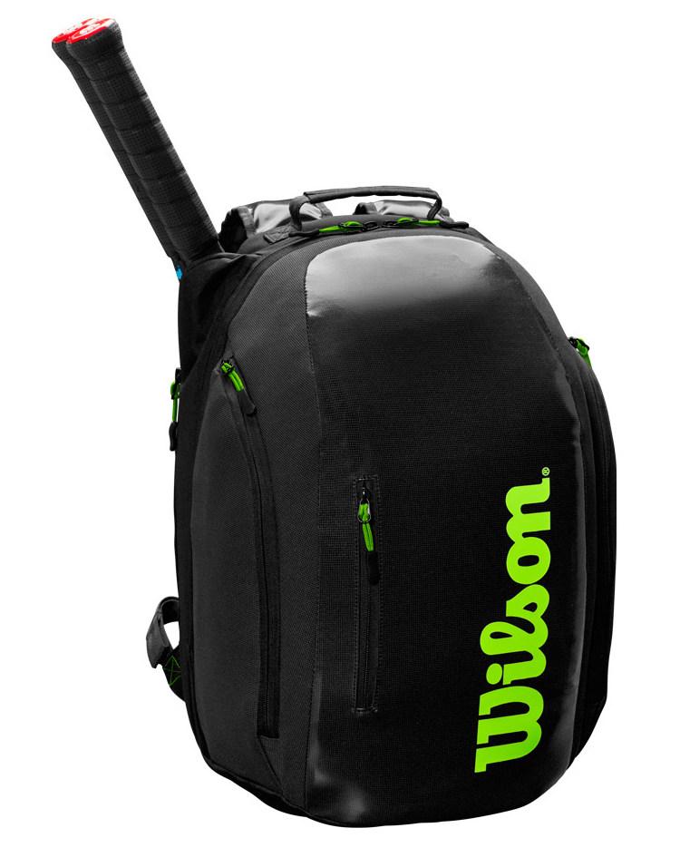 Wilson Super Tour good 2 Compartment (Charcoal/Green) tennis backpack.