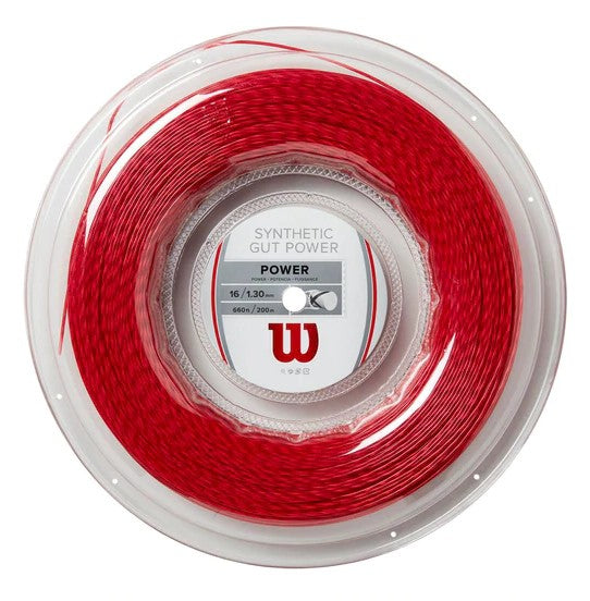 Wilson Synthetic Gut Power 16g Red Tennis 200 M String Reel Tennis Strings Wilson 