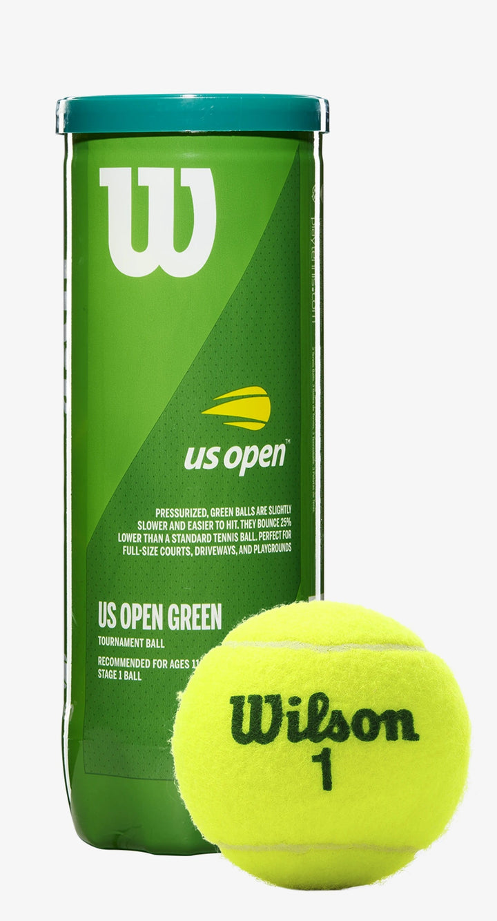 Wilson US Open Green Tournament 3 Ball Can (Stage 1) Case of 24 cans (72balls) Tennis balls Wilson 