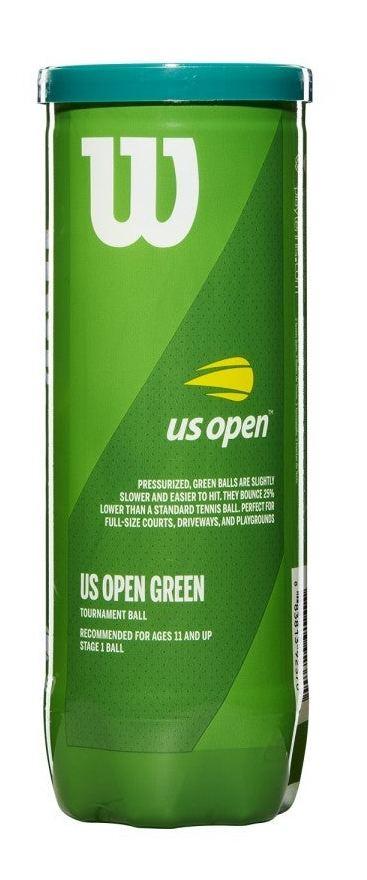 Wilson US Open Green Tournament 3 Ball Can (Stage 1) Case of 24 cans (72balls) Tennis balls Wilson 