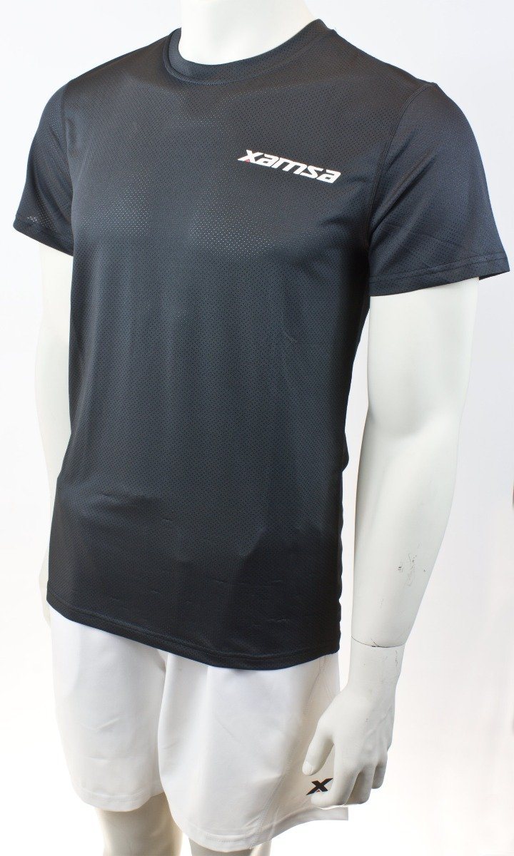 Xamsa Mesh T-shirt Grey with Logo T-shirts Xamsa 