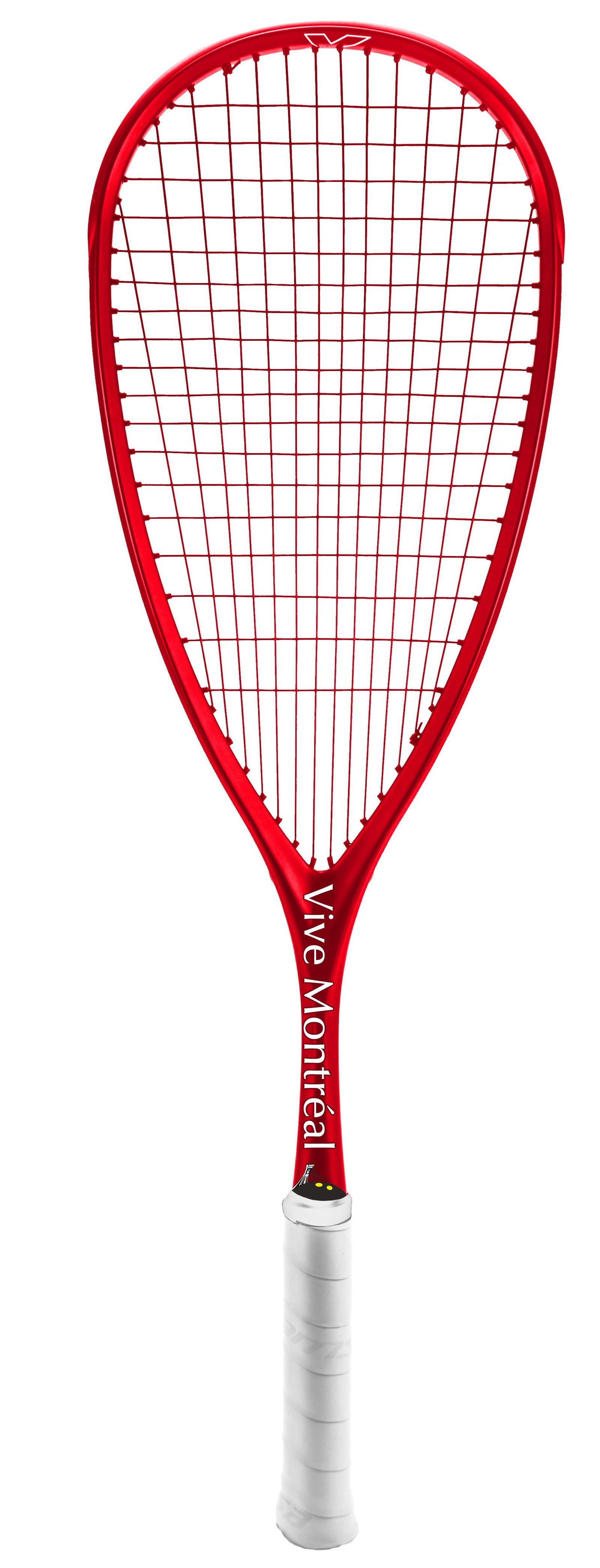 Xamsa Onyx eXposed - Vive Montreal - Limited Edition Squash Racquet Squash Racquets Xamsa Strung with Xamsa PM18 Red with Canada Stencil 