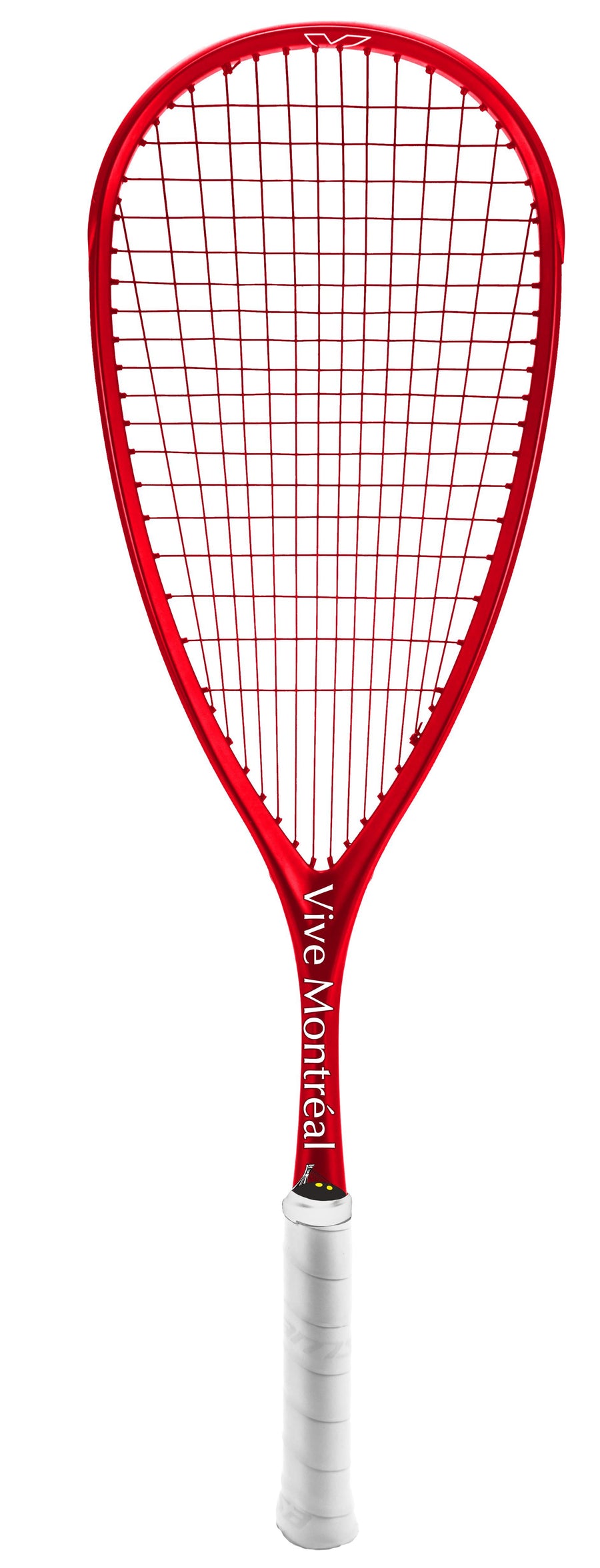 Xamsa Onyx - Vive Montreal - Limited Edition Squash Racquet with Top Bumper Squash Racquets Xamsa Strung with Xamsa PM18 Red with Canada Stencil 