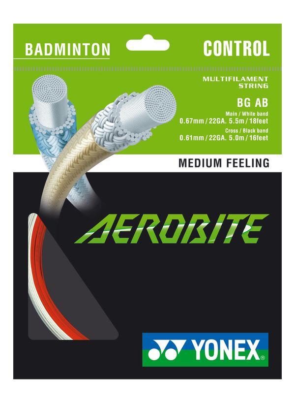 Yonex Aerobite Badminton 5.5+5.0 m String Set Badminton Strings Yonex White/Red 
