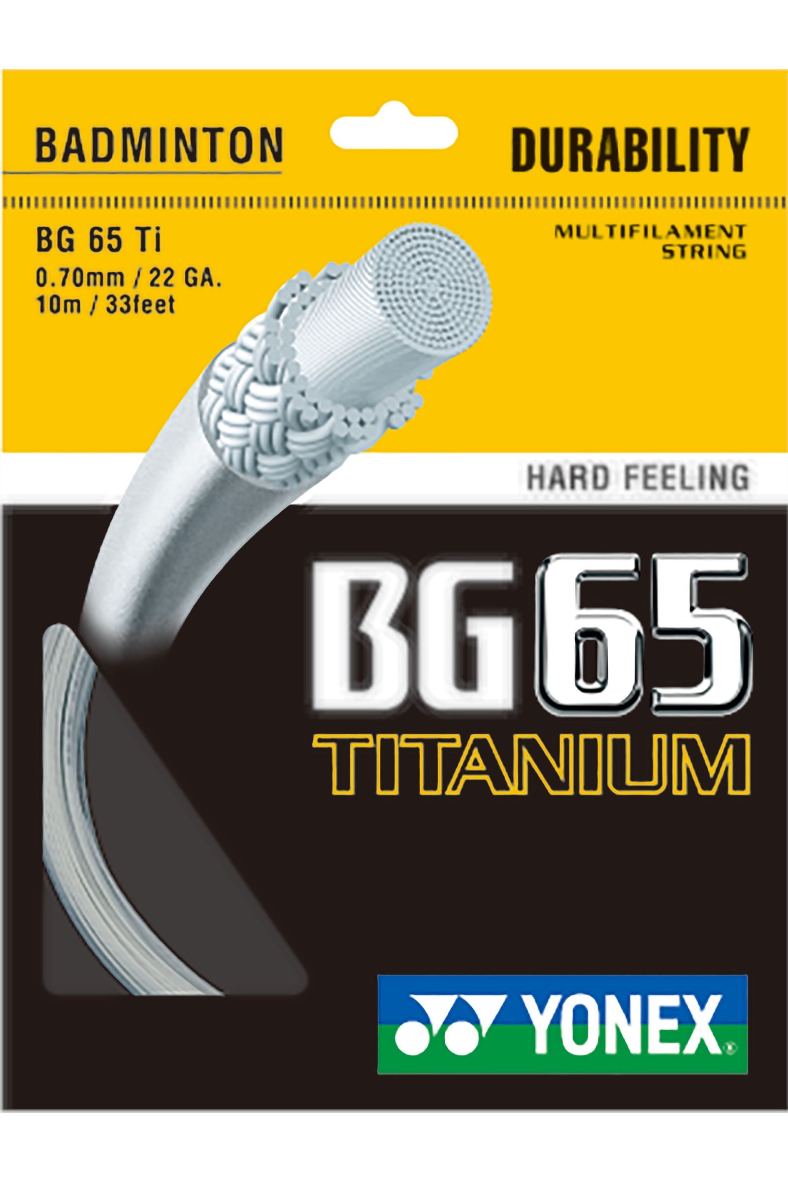 Yonex BG-65 Titanium Badminton 10m String Set Badminton Strings Yonex White 