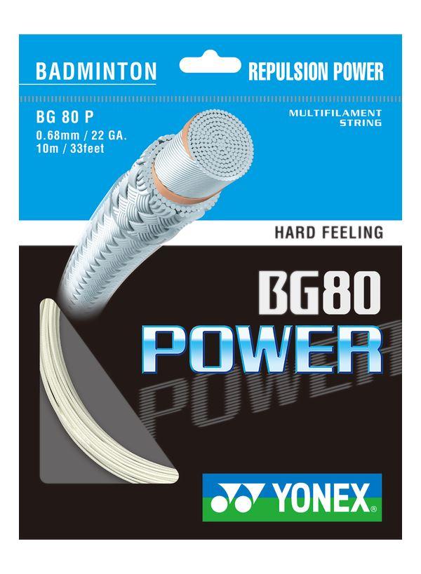Yonex BG-80 Power Badminton 10m String Set Badminton Strings Yonex White 