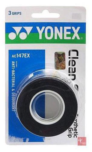 Yonex Clean Grap overgrips AC-147EX (3 wraps) Anti-bacteria & Deodorization Grips Yonex Black 